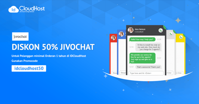 Diskon 50% JivoChat – Kode : “idcloudhost50”