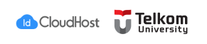 Logo Beasiswa Telkom University x IDCloudHost