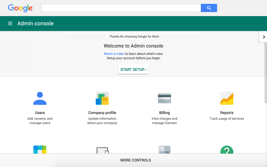 Mengaktifkan Admin Console Google Apps akun Google for NonProfit 5
