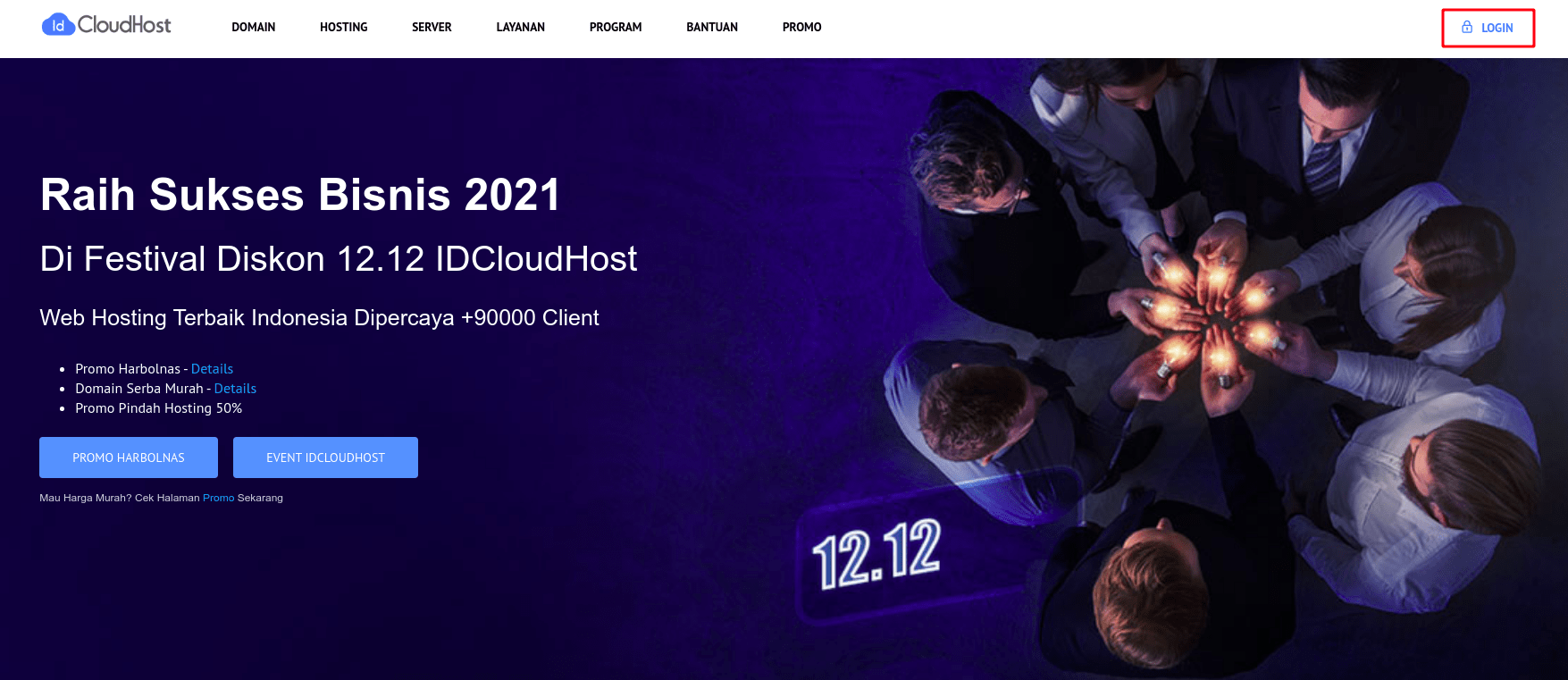 Homepage idcloudhost 2020