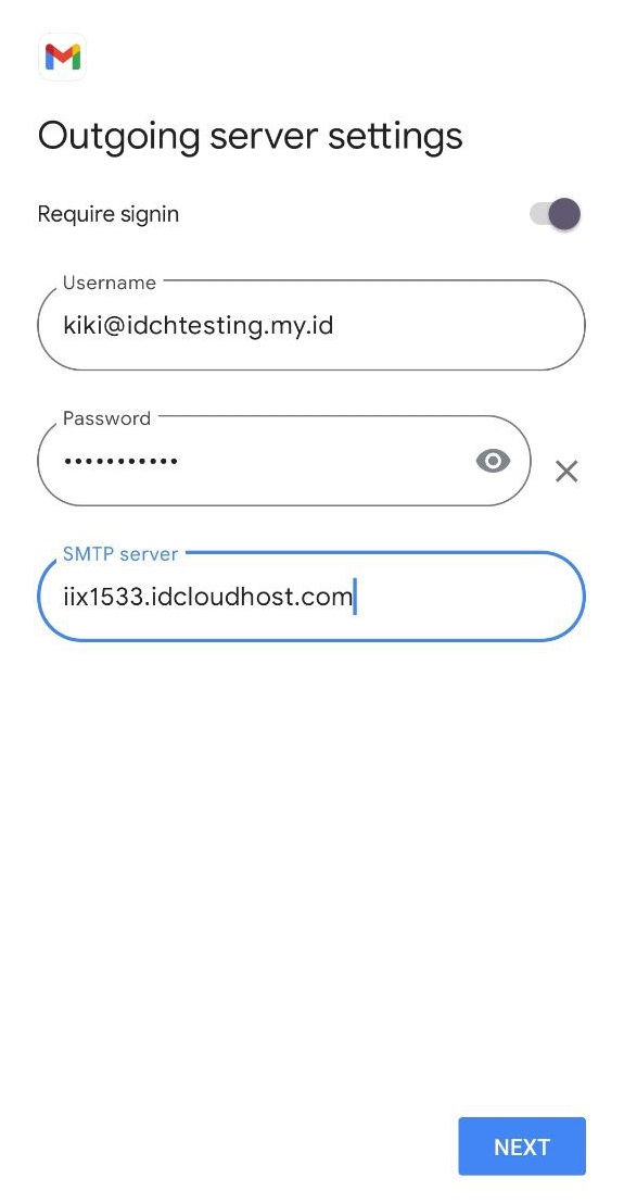 menghubungkan email cpanel ke android