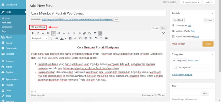 Cara Membuat Postingan Blog Di Wordpress - IDCloudHost