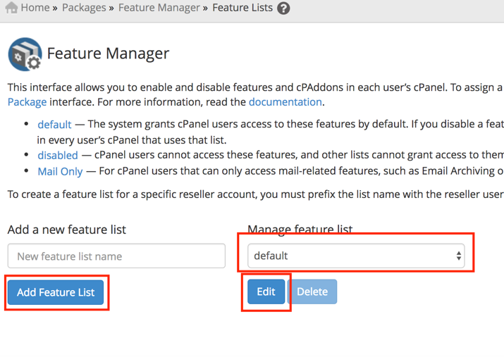 Mengenal Feature Manager di WHM