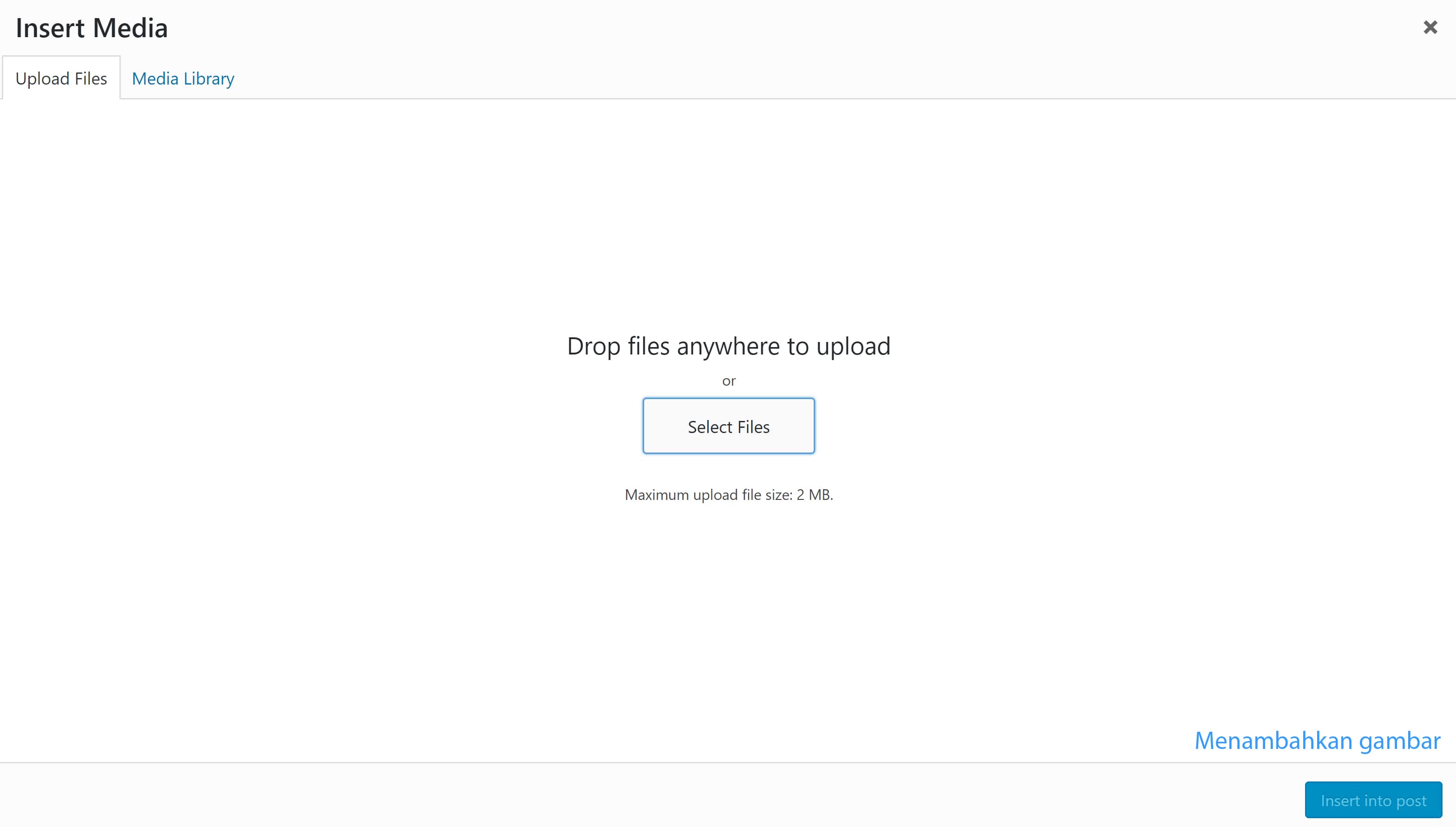 Menambahkan gambar dari file komputer pada wordpress