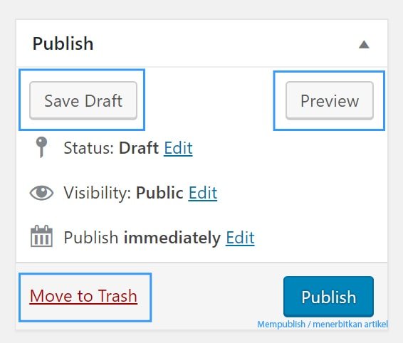 cara menerbitkan artikel pada wordpress
