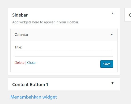 menambahkan widget pada wordpress