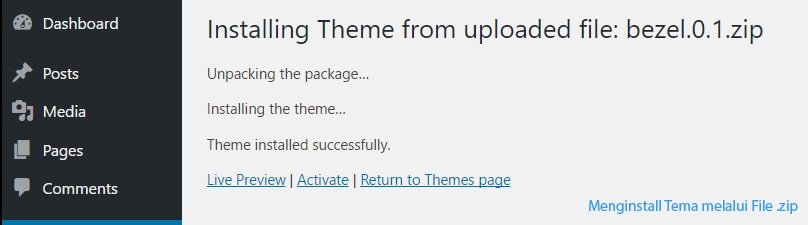 menginstall tema pada wordpress