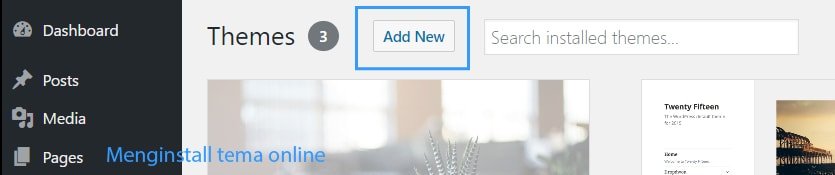 menginstall tema pada wordpress