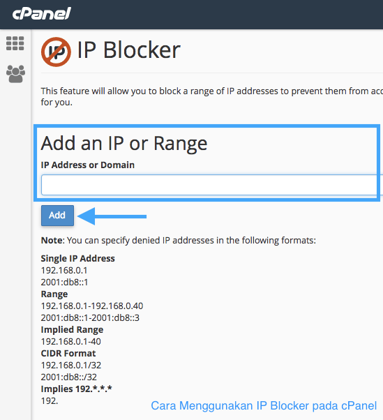  Cara Menggunakan IP Blocker pada cPanel