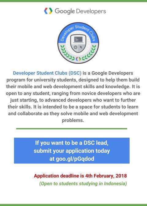 Daftar Google Program For Developer Student Club Leaders Di Indonesia ...