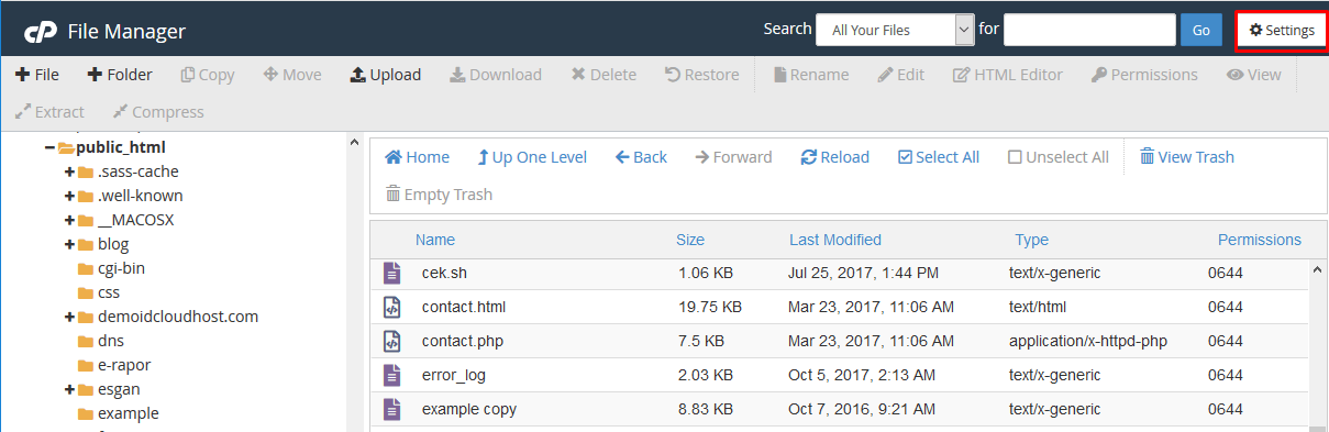 Cara Memunculkan File Hidden di File Manager Cpanel