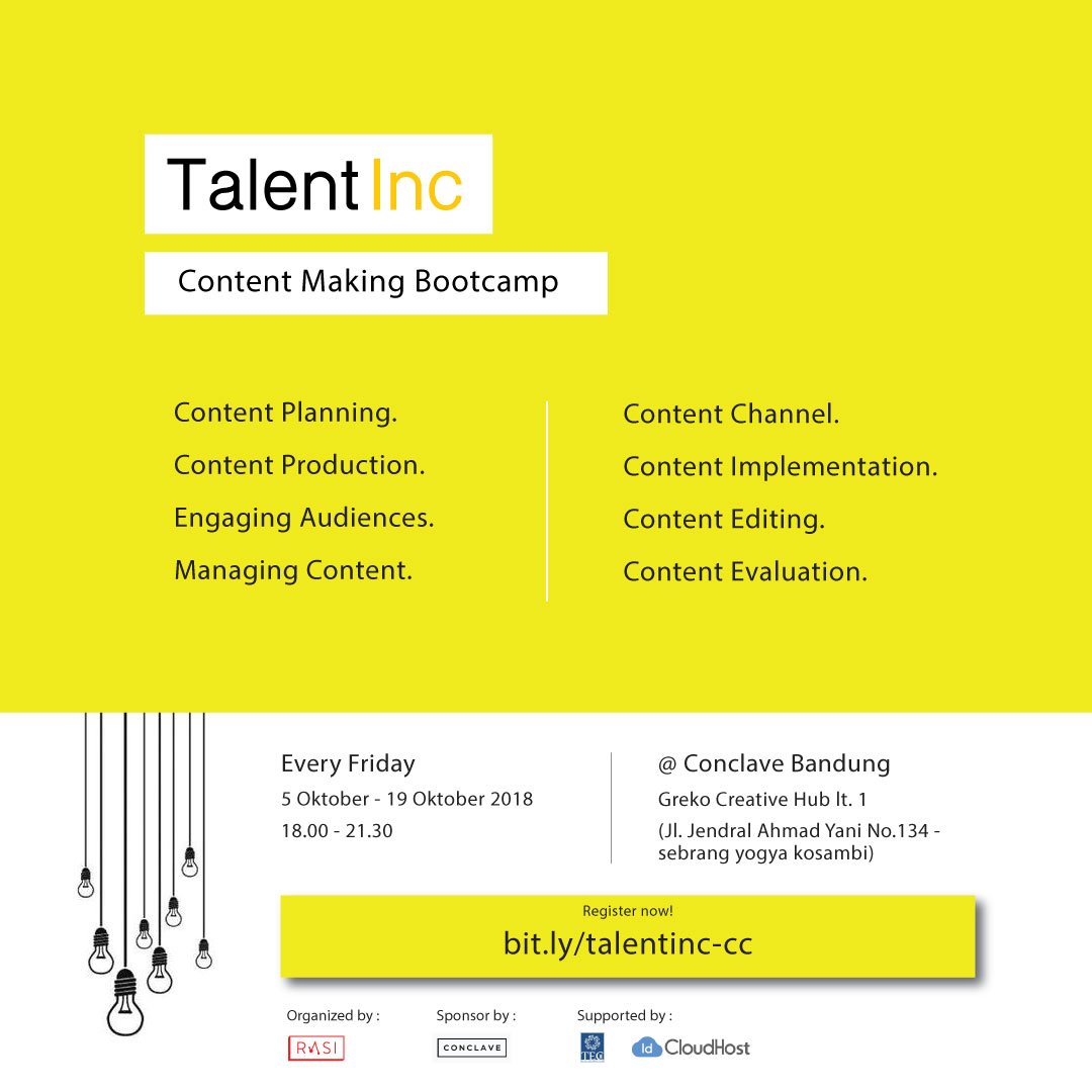 TalentInc - Content Making Bootcamp | Event IDCloudHost - 1080 x 1080 jpeg 81kB