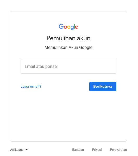 Cara masuk ke akun google lama