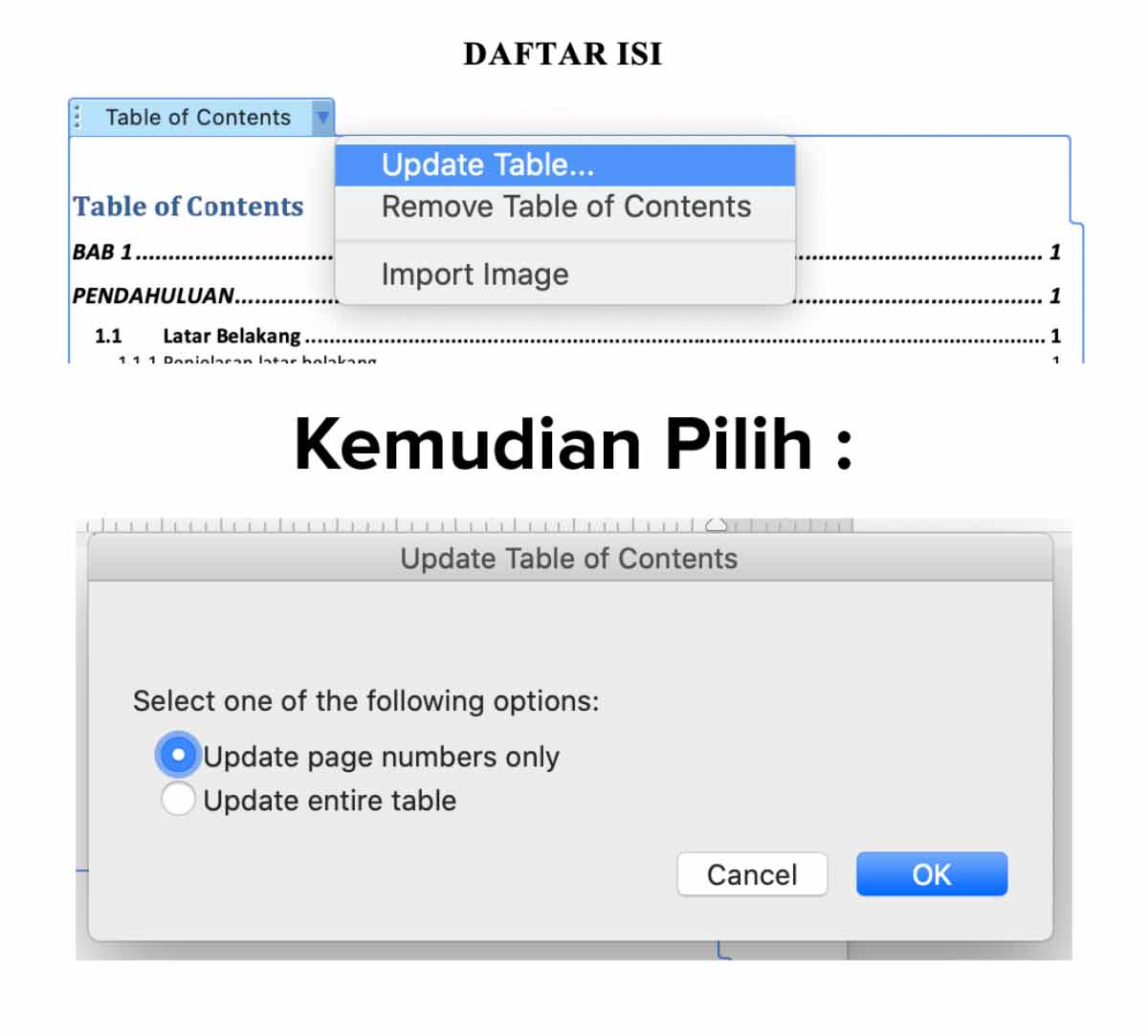 Cara Membuat Daftar Isi Secara Otomatis Pada Microsoft Word Lengkap ~ Sharing And Growing Together 8926