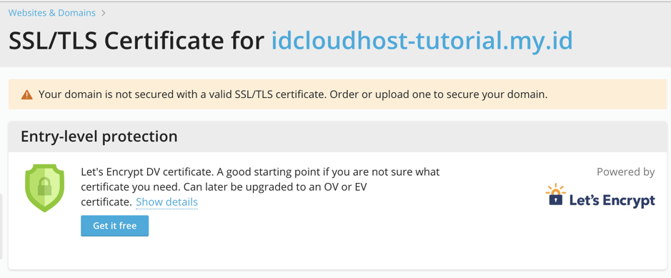 Install Certificate SSL (Lets Encrypt) di Plesk Hosting IDCloudHost