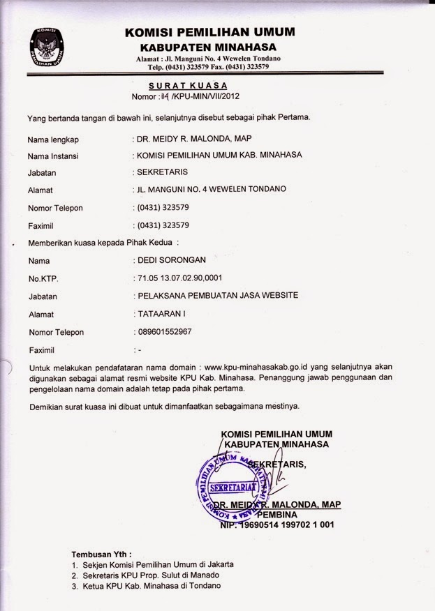 Contoh Surat Kuasa Pengurusan Pajak Perusahaan