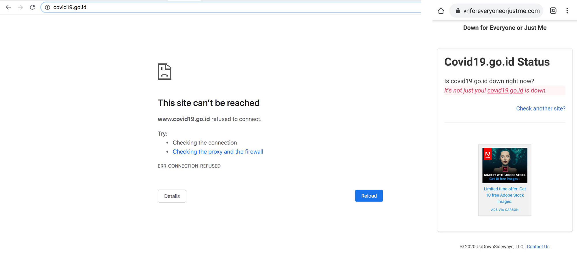 Website Covid19.go.id (Informasi Virus Corona Resmi) sempat Down ... Website Covid19.go.id (Informasi Virus Corona Resmi) sempat Down ...