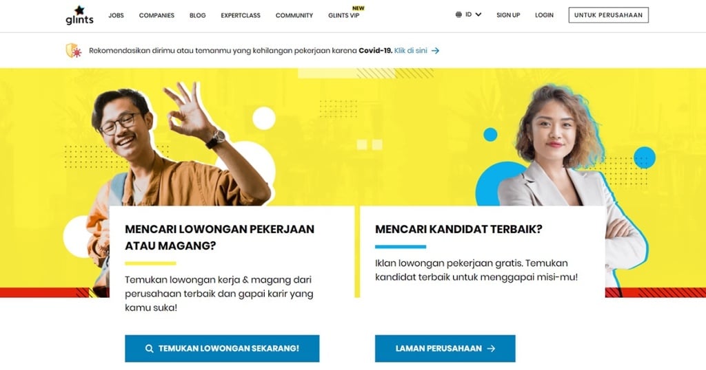 Glints Website Lowongan Kerja dan Pengembangan Karir Indonesia