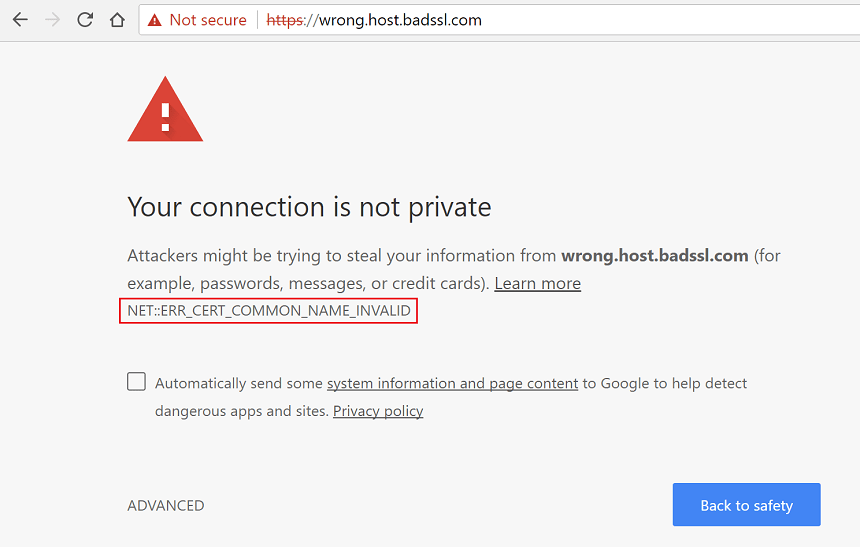 Not Secure SSL