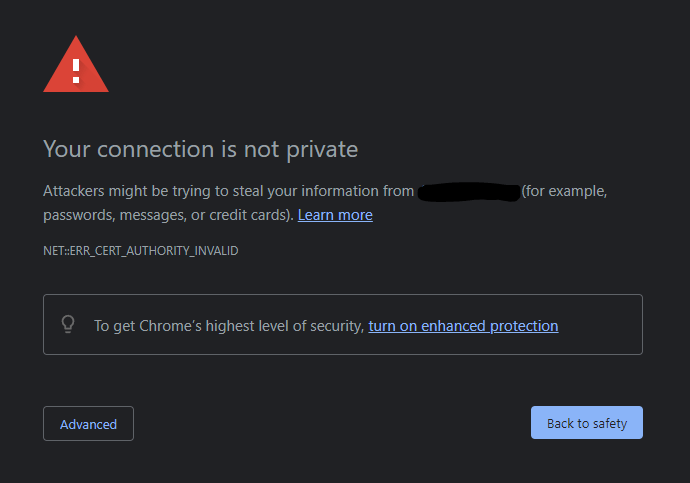 mengatasi error connection not secure