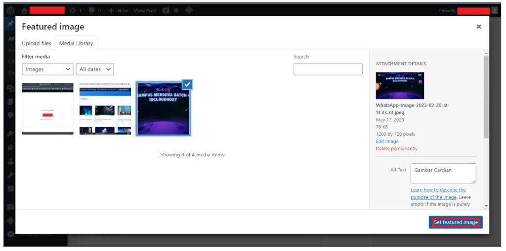 Cara Menambahkan Featured Image Atau Thumbnail Di WordPress