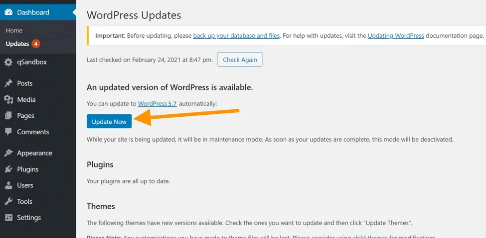 Wordpress update. Wordpress update