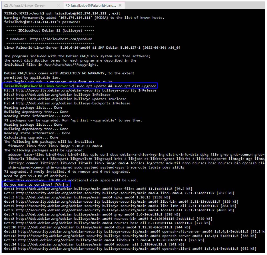 Membuat Palworld Server dengan Debian di Cloud VPS IDCloudHost